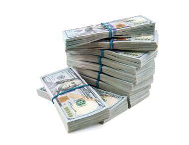 Beyaz arka planda Amerikan doları