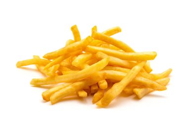 İzole edilmiş beyaz arkaplanda patates kızartması