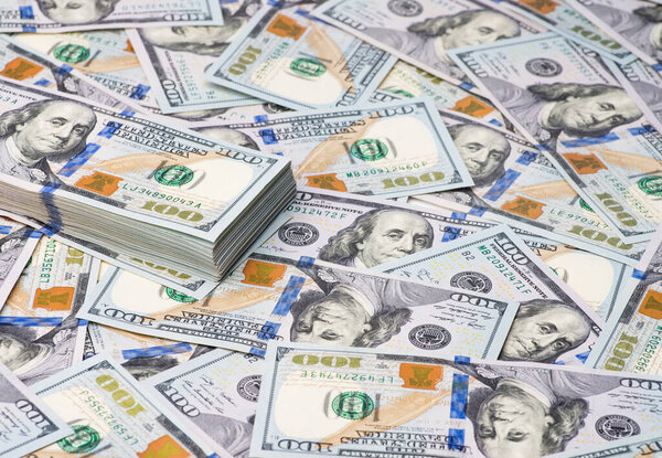 Background of 100 dollar bills