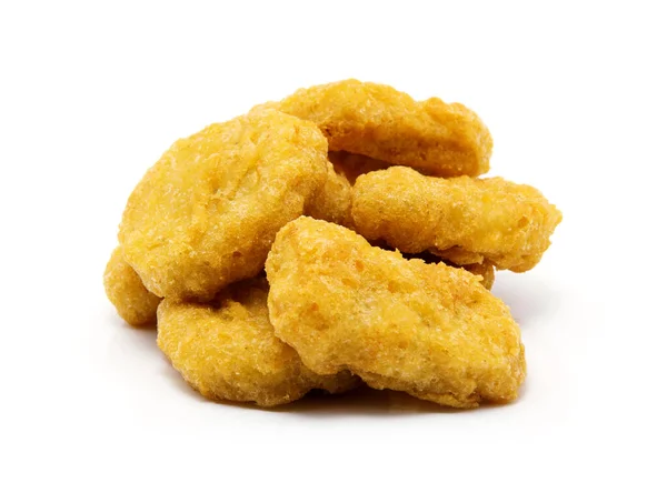 Nuggets Frango Frito Isolado Branco — Fotografia de Stock