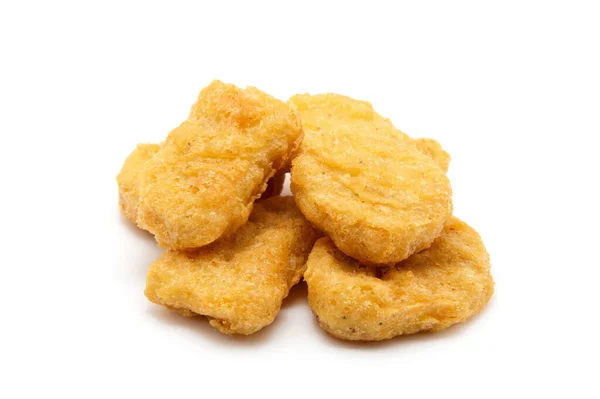 Crocchette Pollo Fritte Isolate Bianco — Foto Stock