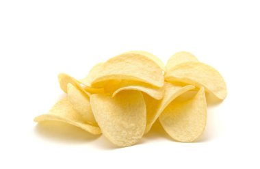 Patates cipsi izole edilmiş beyaz arkaplan.