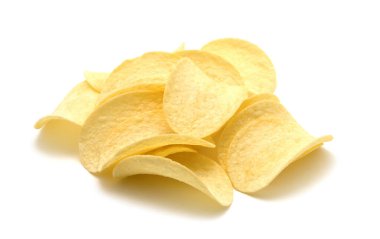 Patates cipsi izole edilmiş beyaz arkaplan.
