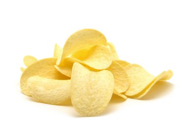 Patates cipsi izole edilmiş beyaz arkaplan.