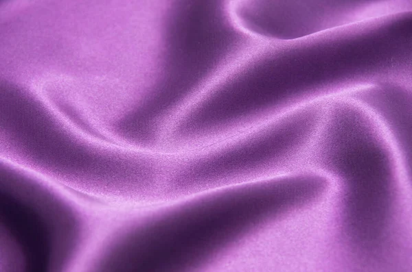 Closeup Rippled Purple Silk Fabric — Stock Photo, Image