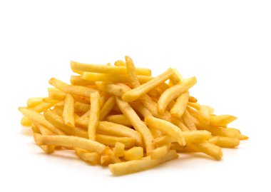 İzole edilmiş beyaz arkaplanda patates kızartması