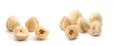 Fındıklar beyaz arkaplanda izole.