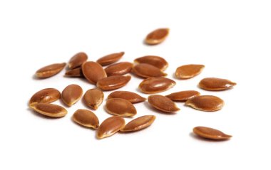 keten tohumu beyaz üzerine izole