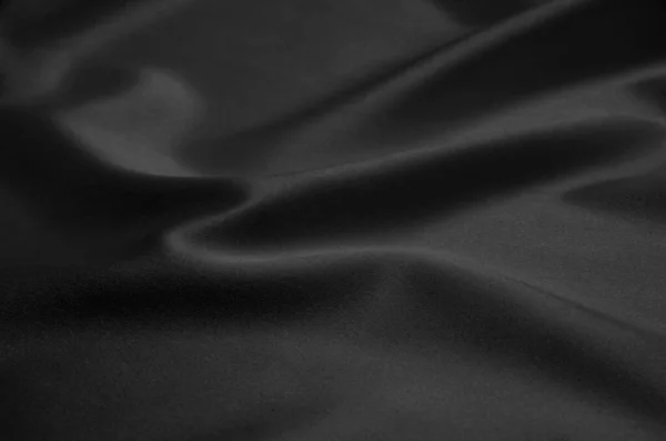 Textura Seda Tela Negra Para Fondo — Foto de Stock