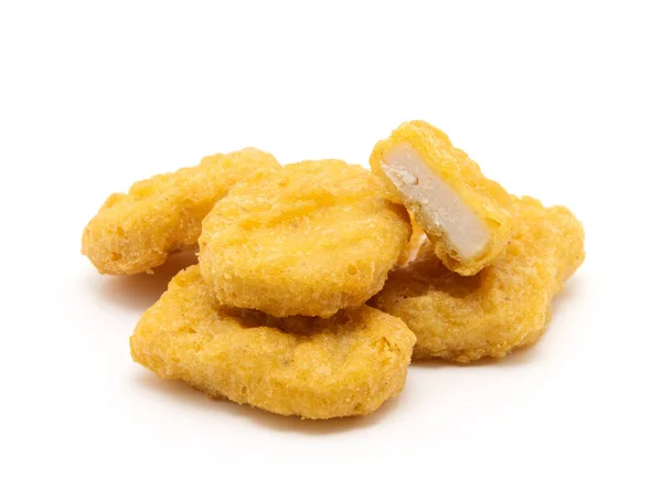 Nuggets Pollo Frito Aislados Blanco — Foto de Stock