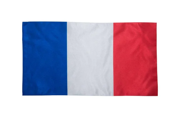 Białym Tle Flaga Francji — Zdjęcie stockowe