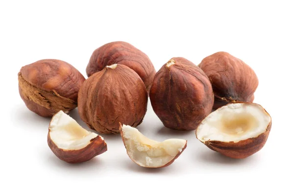 Hazelnuts Isolated White Background — Stock Photo, Image