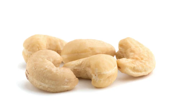 Cashewnötter Vit Bakgrund — Stockfoto
