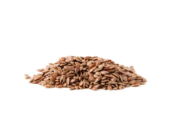 Flax Seeds Heap Isolated White — Stock Photo, Image