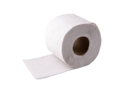 Beyaz arka planda basit tuvalet kağıdı