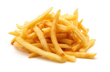İzole edilmiş beyaz arkaplanda patates kızartması