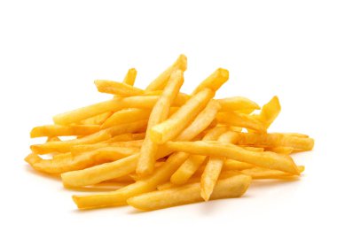 İzole edilmiş beyaz arkaplanda patates kızartması