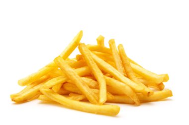 İzole edilmiş beyaz arkaplanda patates kızartması