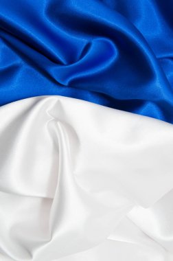 arkaplan için beyaz ve mavi saten kumaş