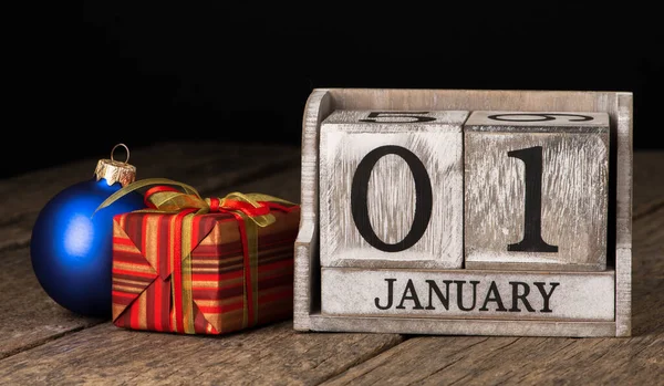 stock image Block calendar date 01 and month january