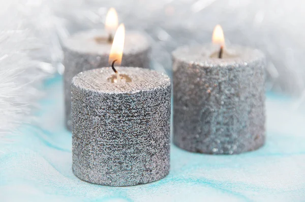 Decoraciones Navideñas Con Velas — Foto de Stock