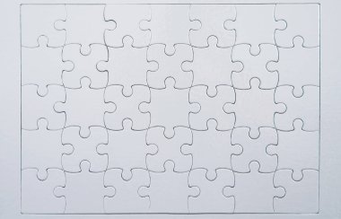 Beyaz yapboz arkaplanının kapanışı.