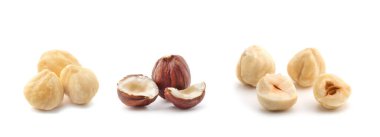 Fındıklar beyaz arkaplanda izole.