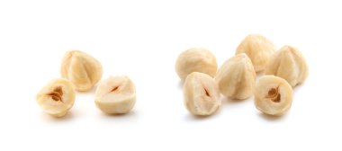 Fındıklar beyaz arkaplanda izole.