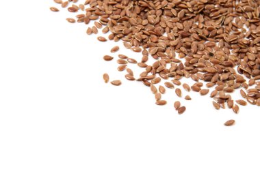 keten tohumu beyaz üzerine izole