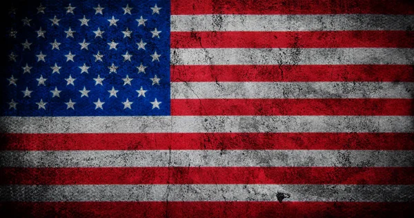 Amerikaanse Vlag Met Grunge Textuur — Stockfoto
