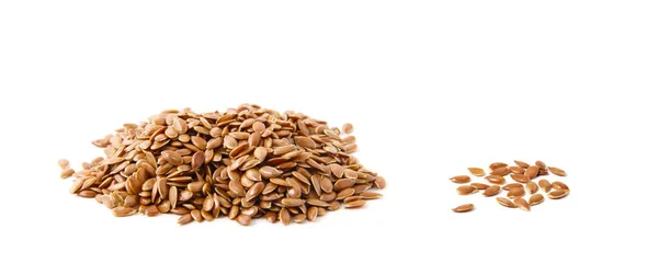 Flax Seeds Heap Isolated White — Stock Photo, Image