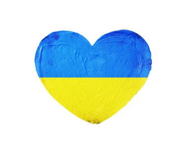 bir kalp şeklinde Ukrayna bayrağı.