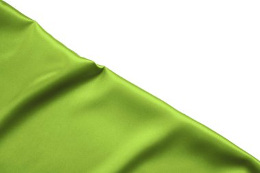 Yeşil ipek kumaş beyaz üzerine izole edilmiş