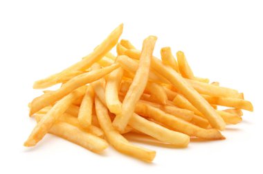 İzole edilmiş beyaz arkaplanda patates kızartması