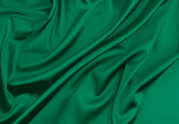 Grüner Satinstoff Als Hintergrund — Stockfoto