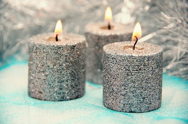 Decoraciones Navideñas Con Velas —  Fotos de Stock