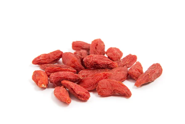 Bayas Goji Secas Sobre Fondo Blanco — Foto de Stock