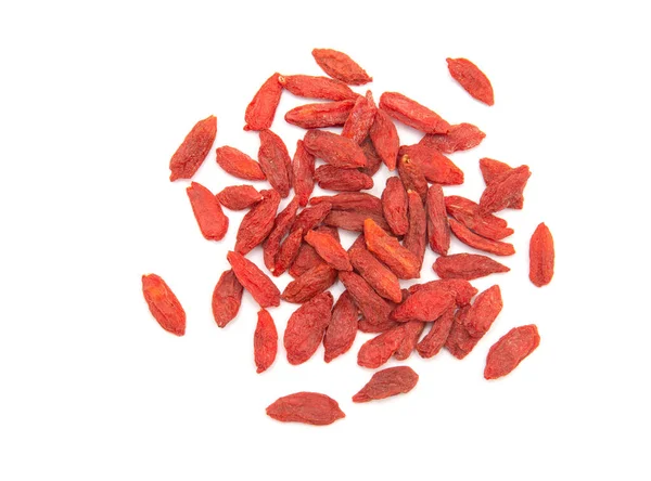 Bacche Goji Essiccate Sfondo Bianco — Foto Stock