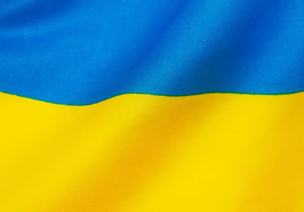 Bandera Ucrania Con Textura Tela — Foto de Stock