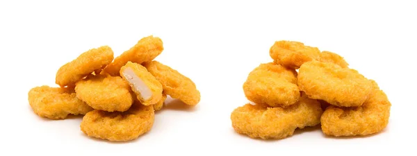 Stekt Kyckling Nuggets Isolerad Vitt — Stockfoto