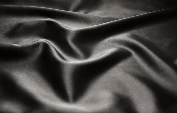 Υφή Μαύρο Σατέν Φόντο Μετάξι — Φωτογραφία Αρχείου