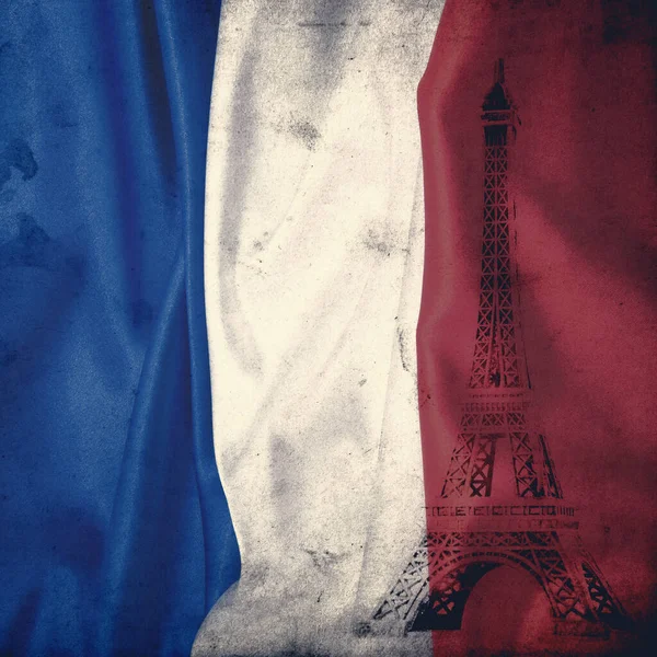 Grunge Der Französischen Flagge — Stockfoto