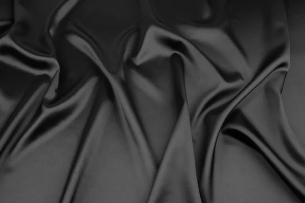 Texture Black Satin Silk Background — Stock Photo, Image