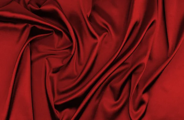 Raso Rosso Tessuto Seta Come Sfondo — Foto Stock
