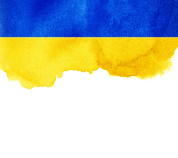 Ukrajna Zászló Ecset Koncepció Zászló Ukrajna Grunge Stílus Banner Háttér — Stock Fotó