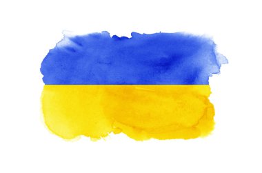 Ukrayna bayrak fırçası konsepti. Ukrayna grunge tarzı pankart arkaplanı bayrağı.