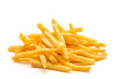 İzole edilmiş beyaz arkaplanda patates kızartması