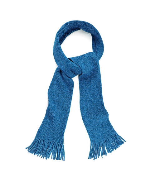 Blue scarf on a white background.