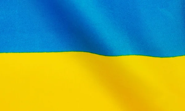 Bandeira Ucrânia Com Textura Tecido — Fotografia de Stock