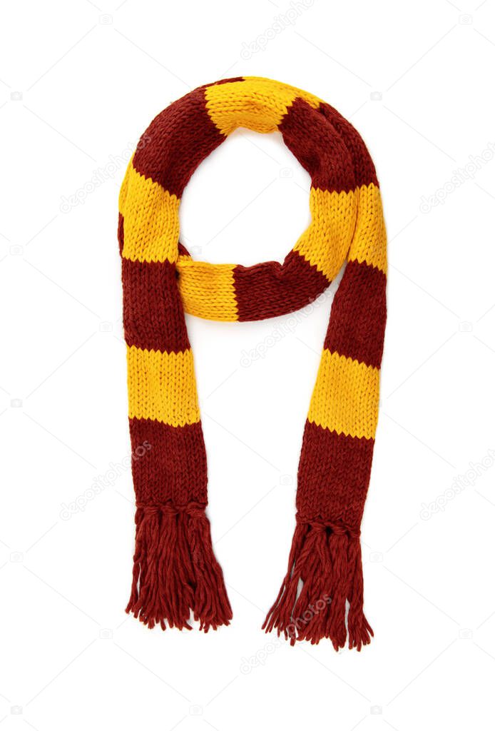 Scarf with texture of the school of magic on a white background.